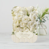 White Roses Élégante invitation de mariage (Debout devant)