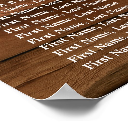 White Roses Floral 16 Tables Wedding SEATING CHART Poster (Hoek)