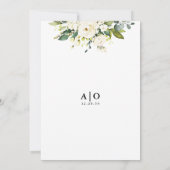 White Roses Floral Rehearings Dinner Invitation Kaart (Achterkant)