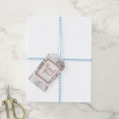 White Roses Floral Roos Modern Elegant Wedding Cadeaulabel (Met Touw)