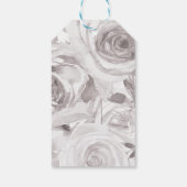White Roses Floral Roos Modern Elegant Wedding Cadeaulabel (Achterkant)