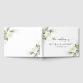 White Roses Floral Wedding Gastboek Gastenboek (Volledig)