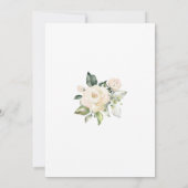 White Roses Foliage Nuptiale Douche Invitation (Dos)