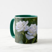 White Roses Garden Art Mug Cup (Devant gauche)