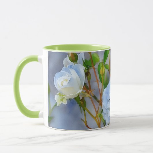 White Roses Garden Art Mug Cup (Gauche)