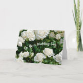 White Roses Garden Art Wedding Gefeliciteerd Kaart (Voorkant)