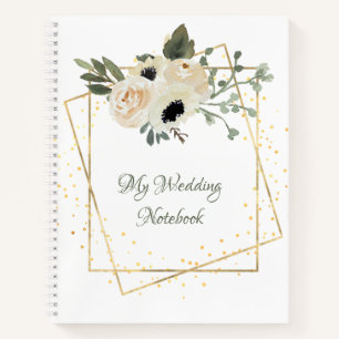 White Roses Gold Geometric Lijst Planner Notitieboek