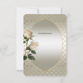White Roses Gold Hearts Carte de remerciements (Dos)