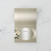 White Roses Gold Hearts Carte de remerciements (Intérieur)