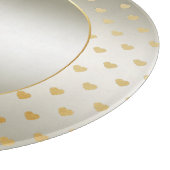 White Roses Gold Hearts snijplank (Hoek)