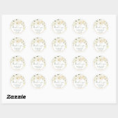 White Roses Heart Wedding Dank je wel Ronde Sticker (Vel)
