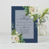 WHITE ROSES Invitations WEDDING CHIC Kaart (Staand voorkant)