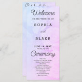 White Roses Joli Purple Mariage Programme (Devant / Derrière)