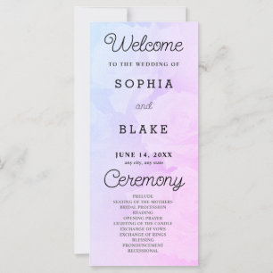 White Roses Joli Purple Mariage Programme