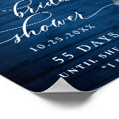 White Roses Lantern Blue Wood Vrijgezellenfeest Poster (Hoek)