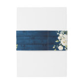 White Roses Lantern Blue Wood Weddenschap Uitnodigingen Wikkel (Achterkant Voorbeeld)