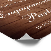 White Roses Lantern Rustic Wood Engagement Party Poster (Hoek)