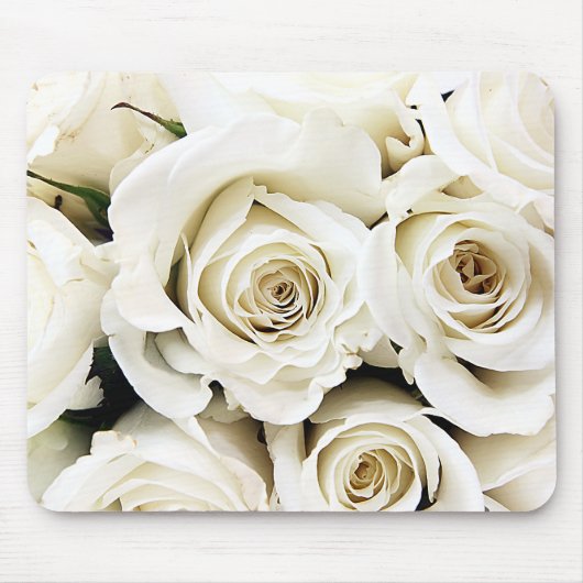 White Roses Mousepad Muismat (Voorkant)
