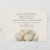 White Roses Rehearings Dinner Invitation Kaart (Voorkant / Achterkant)
