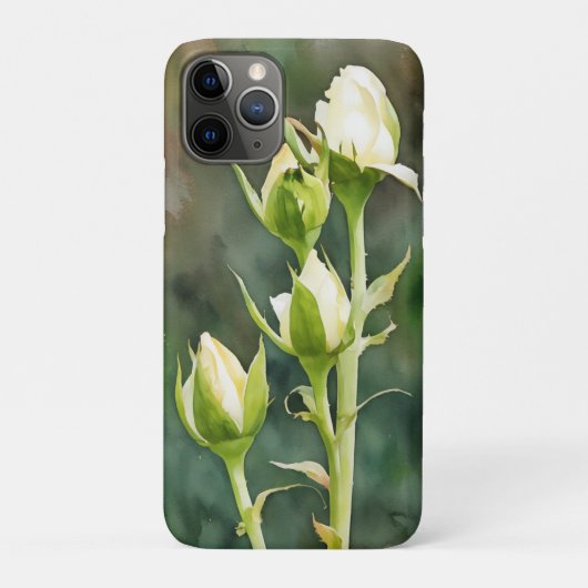 White Roses Roos Buds Art Phone Case (Achterkant)