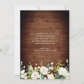White Roses Rustic Wood Lantern Foto Weddenschap Save The Date (Achterkant)