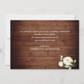 White Roses Rustic Wood Lantern Waterverf Wedding Save The Date (Achterkant)