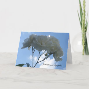 White Roses Sympathy Card Kaart