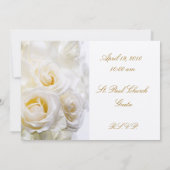 White Roses Wedding Invitation Kaart (Achterkant)
