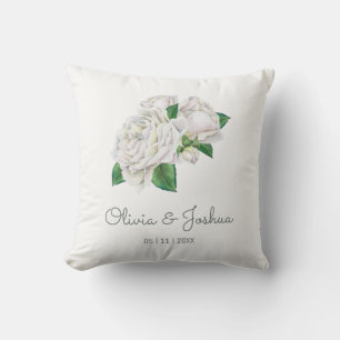 White Roses Wedding Kussen