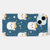 White Royal Cat Pattern Case-Mate iPhone Case (Achterkant (horizontaal))