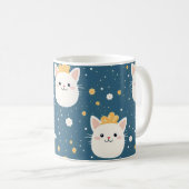 White Royal Cat Pattern Koffiemok (Voorkant rechts)