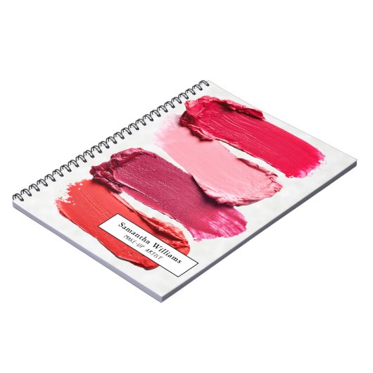 White roze Beauty Salon Make-up Artist Lipstick Notitieboek (Linkerzijde)