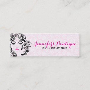 White roze en Black Beauty Face Monogram 2 Mini Visitekaartje
