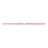 White roze Happy Birthday Name | Gepersonaliseerd Lint (Voorkant)