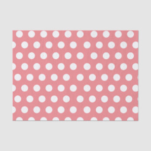 White & Roze Large Medium Polka Dot Party Tissuepapier
