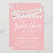 White roze Mason Jar String Lights Vrijgezellenfee Kaart (Voorkant / Achterkant)