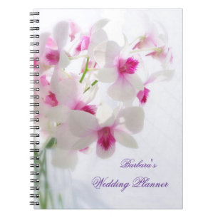 White roze orchideeën Wedding Planner-laptop Notitieboek