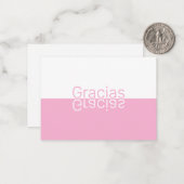 White & Roze Reflection Modern Spaans Dank je Notitiekaartje (Voorkant / Achterkant in situ)