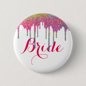 White roze Script Weddenschap Bride Ronde Button 5,7 Cm (Voorkant)