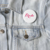 White roze Script Weddenschap Bride Ronde Button 5,7 Cm (In situ)