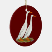 White Runner Ducks Keramisch Ornament (Rechts)
