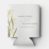 White Rustic Daffodil Floral Waterverf Wedding Blikjeskoeler (Achterkant)