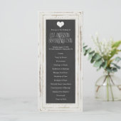 White Rustic Frame Chalk Programme de mariage (Debout devant)