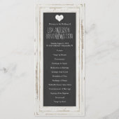 White Rustic Frame Chalk Programme de mariage (Devant)