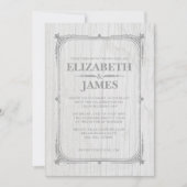 White Rustic Grange Bois Invitations de mariage (Devant)
