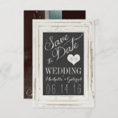 White Rustic Lijst Chalk Typografie Save the Date (Voorkant / Achterkant)