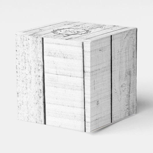 White Rustic Monogram Wedding Favor Box Bedankdoosjes (Voorkant Zijde)