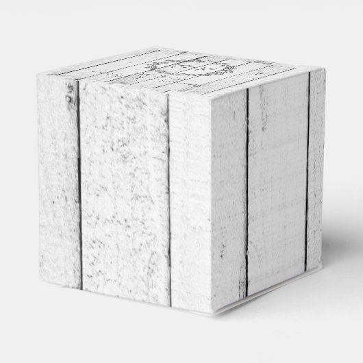 White Rustic Monogram Wedding Favor Box Bedankdoosjes (Achterkant)