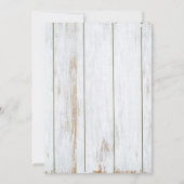 White Rustic Wedding Invitation Kaart (Achterkant)