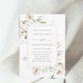 White Sage Blush Elegant Floral Wedding Kaart